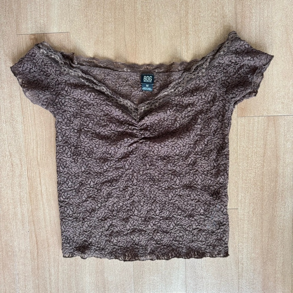 BDG Brown Lace Blouse